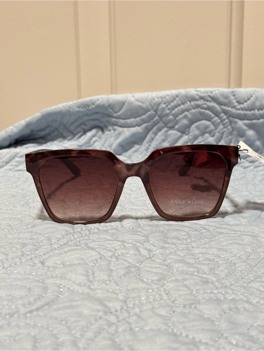NWT Anne Klein Brown Tortoise  Square Frame Sunglasses Quiet Luxury